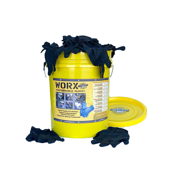 Worx Jumbo Job Site Bucket 5Mil Nitrile 1000 Gloves X-Large