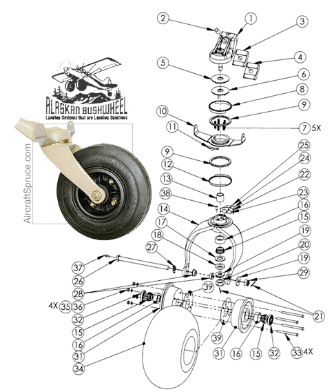 ABI-3224A Tailwheel Assy