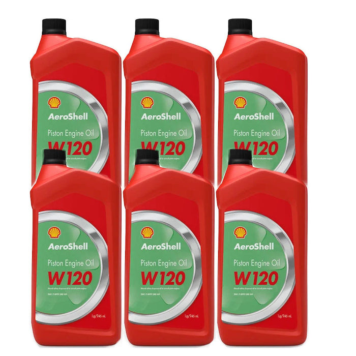 Aeroshell W120 SAE 60 Piston Engine OIL Case OF 6 QTS