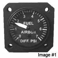 UMA 1-1/4 Differential Fuel Airbox Gauge 0-7 PSI NON TSO