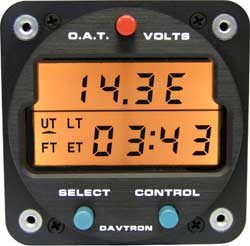Davtron Model 803-5V UT LT FT & ET Digital Clock 5V Lighting Voltmeter OAT (F & C) (Temp. Probe Included) M803-5V