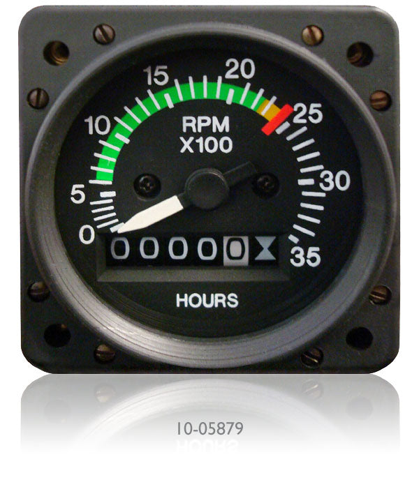 SLI Mechanical Tachometer Diamond Aircraft Lit With Markings Redline 2800