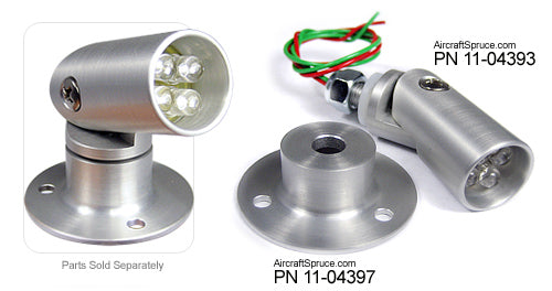 LED Cockpit Lgt 754Rw-14Vred/Wht Blk Housing