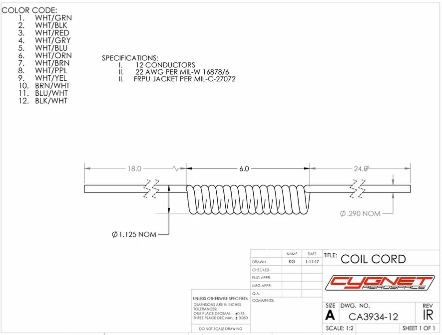 Coil Cord 12 Conductor