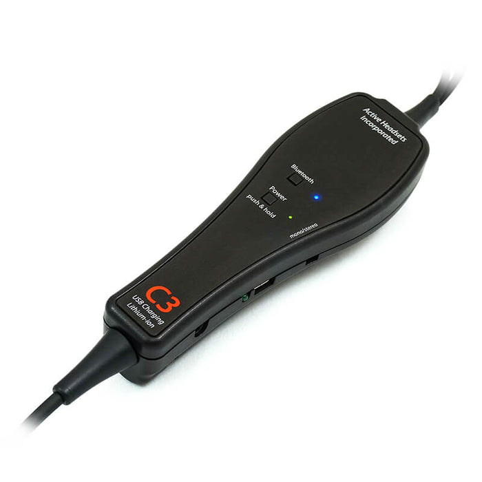 6001BT Bluetooth Headset Single Plug U174 Helicopter - Straight Cord - Flat Black