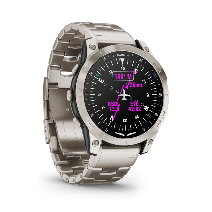 Garmin D2 Mach 1 Black Brushed Titanium W/ Titanium Band