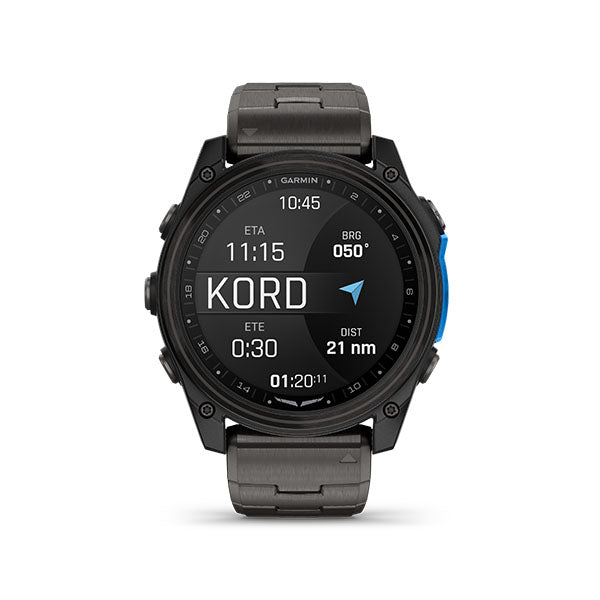 Garmin D2 Mach 2 51mm Aviator GPS Smartwatch - Titanium Bezel - Carbon Grey Titanium Band - Aus/Nz/Afr 010-02905-32