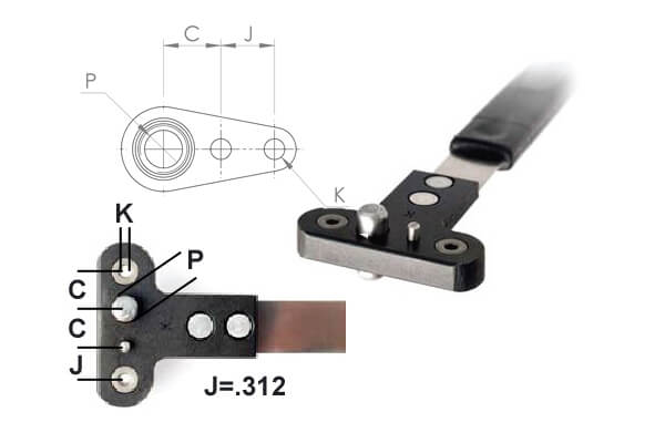 Single Lug Plate Nut Drill Jig 1/4-28