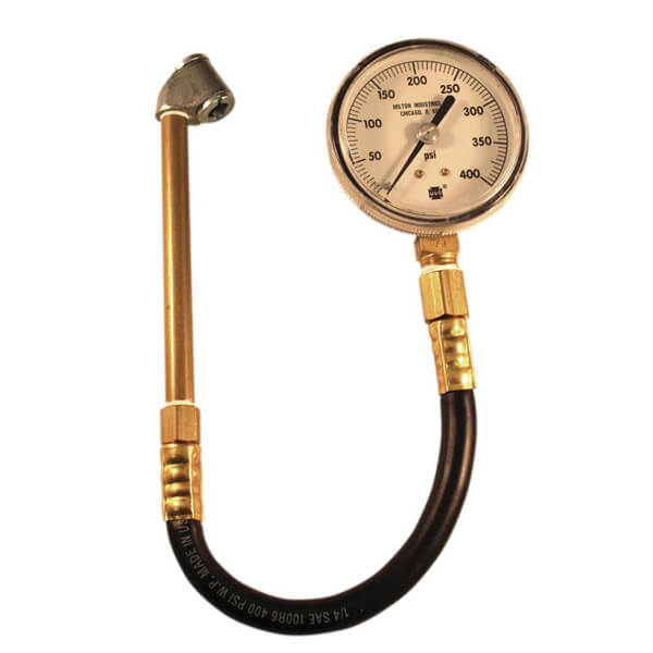 Milton 0-400 PSI Dual Chuck Stem Gauge Assembly