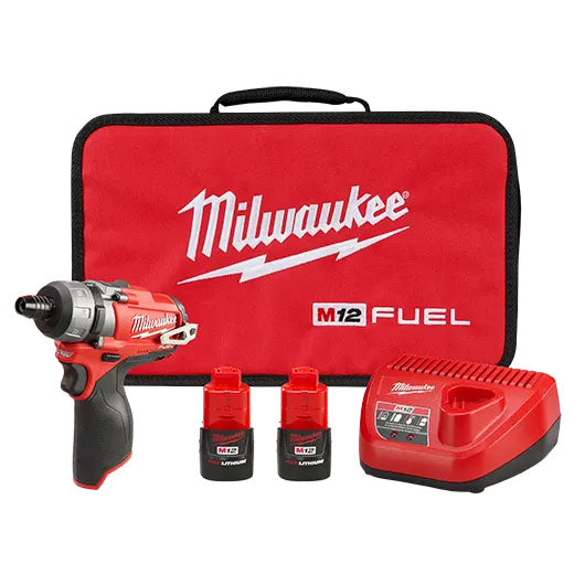 Milwaukee M12 Fuel 1/4 Hex 2-Speed Screwdriver Kit