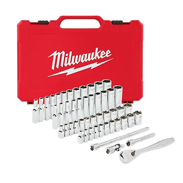 Milwaukee 1/4 Drive 50Pc Ratchet & Socket Set - SAE & Metric