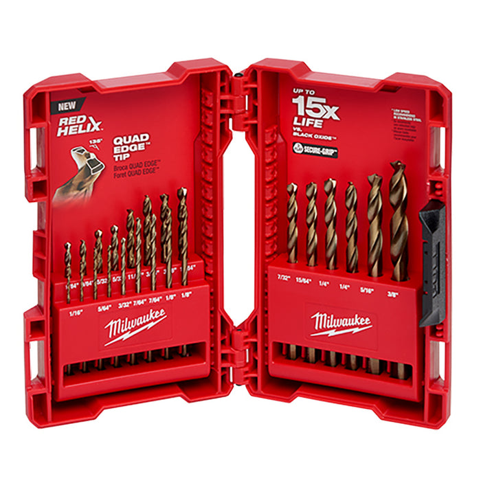 Milwaukee 23 Pc Red Helix Cobalt Drill Bit Set