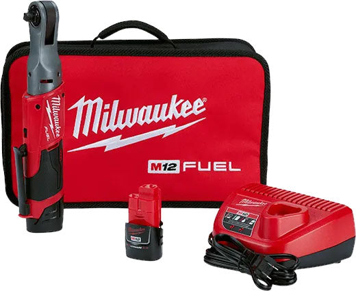 Milwaukee M12 Fuel 3/8 Ratchet 2 Battery Kit