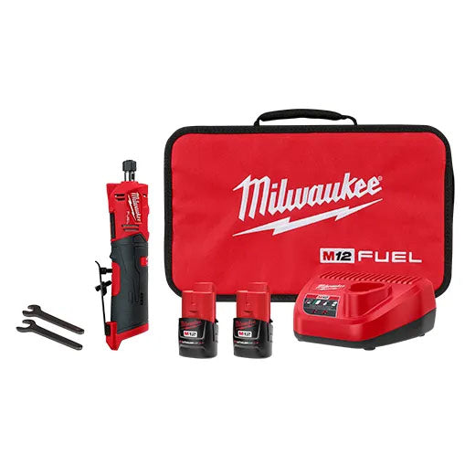 Milwaukee M12 Fuel 1/4 Straight Die Grinder Kit