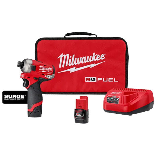 Milwaukee M12 Fuel Surge 1/4 Hex Hydraulic Driver 2 Battery Kit