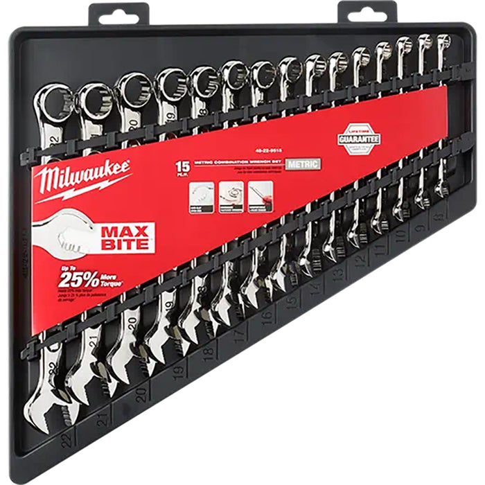 Milwaukee 15Pc Combination Wrench Set - Metric