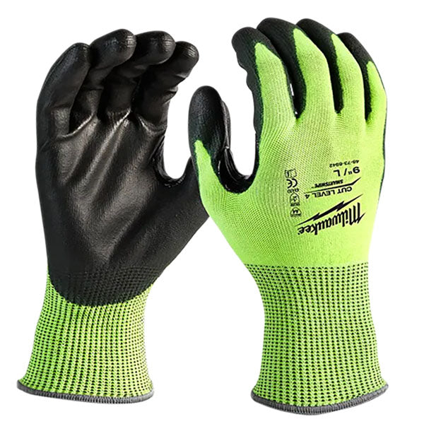 Milwaukee Polyurethane Dipped Gloves CUT Level 4 Xlarge