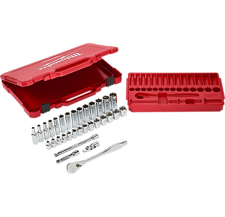 Milwaukee 3/8 Drive 32Pc Ratchet & Socket Set - Metric