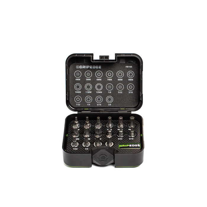Grip Edge Tools - 16-Pc 3/8 Drive Short Metric & SAE Hex Driver Set
