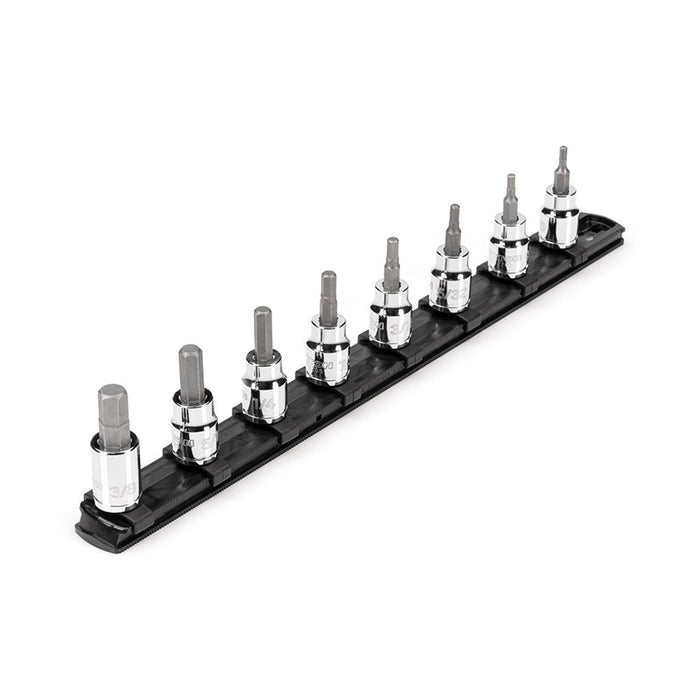 Tekton - 3/8 In Drive Hex Bit Socket Set With Rail 8-Piece (1/8-3/8 In) SHB91106