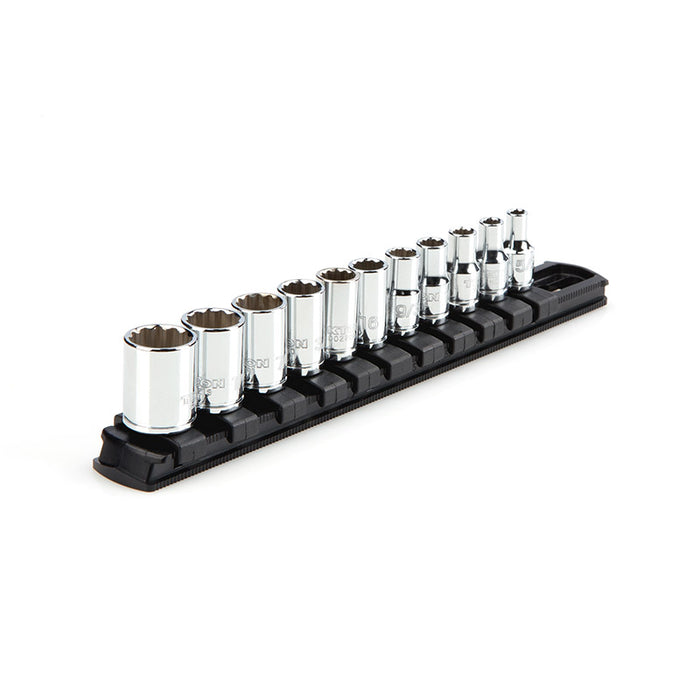 Tekton - 1/4 Inch Drive 12-Point Socket Set With Rail 11-Piece (5/32-9/16 In.) SHD90103