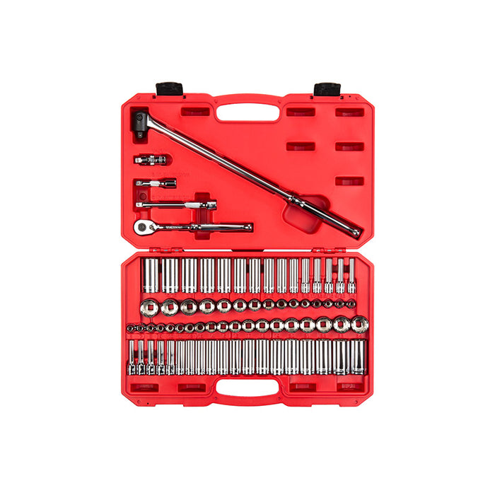 Tekton - 3/8 Inch Drive 12-Point Socket And Ratchet Set With Case 73-Piece (1/4-1 In. 6-24 Mm) SKT15312