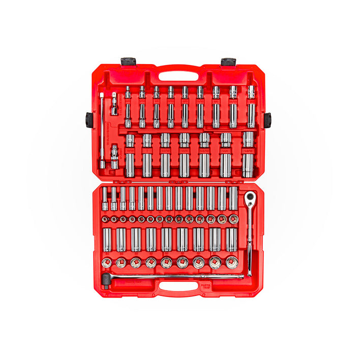 Tekton - 1/2 Inch Drive 6-Point Socket And Ratchet Set With Case 83-Piece (3/8 - 1-5/16 In. 10-32 Mm) SKT25302