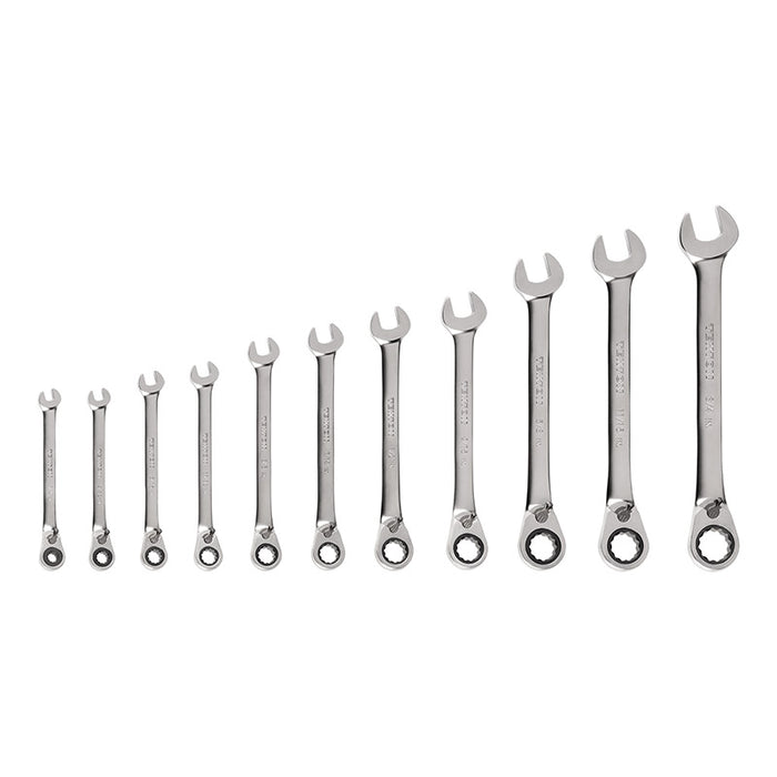 Tekton - Reversible 12-Point Ratcheting Combination Wrench Set With Pouch 19-Piece (6-24 Mm) WRC94403