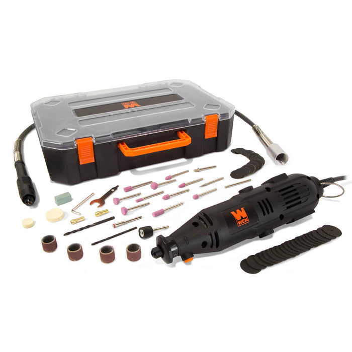 Wen 23103 1-Amp Variable Speed Rotary Tool With 100+ Accessories Carrying Case And Flex Shaft
