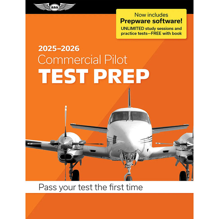 ASA Test Prep 2025-2026: Commercial Pilot Test Prep With Prepware Software (Softcover)