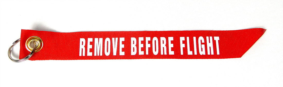Nelson Small Remove Before Flight Streamer Red On White