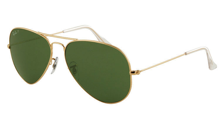 Ray-Ban Polarized Aviator Arista / Green 55Mm