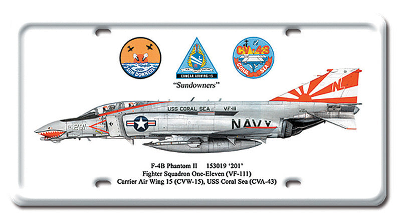 F-4B Phantom II Metal License Plate 12X6