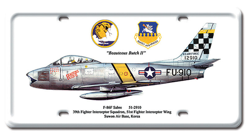 F-86F Metal License Plate 12X6