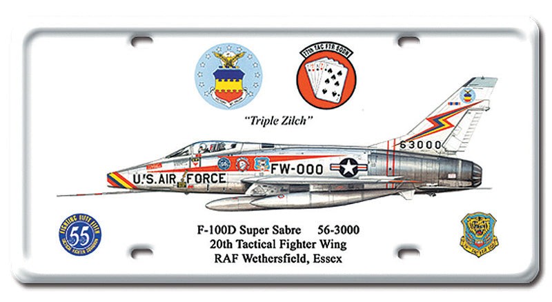 F100D Super Sabre Metal License Plate 12X6