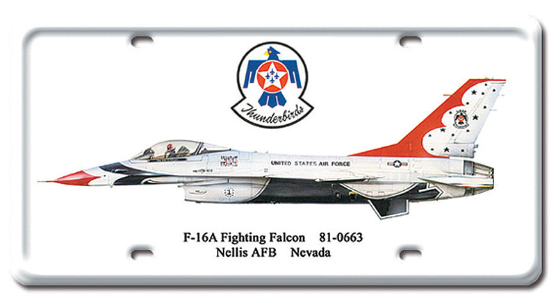 F16A Fighting Falcon Metal License Plate 12X6