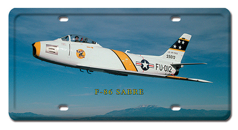 F-86 Sabre Metal License Plate 12X6