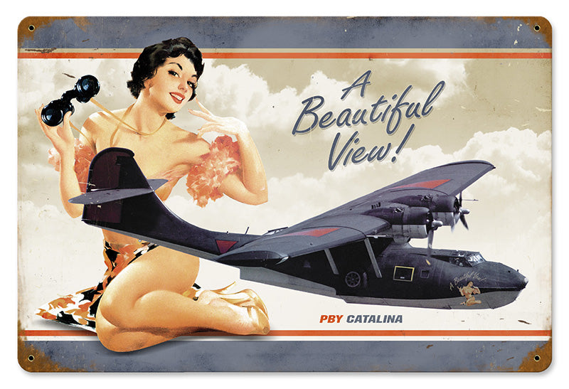 PBY Beautiful Metal Sign 18X12