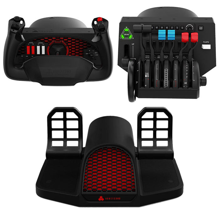 flight simulator pedals and yoke Honeycomb Alpha Yoke / Bravo Throttle / Charlie Rudder Pedals Flight S — eSHOP.AERO