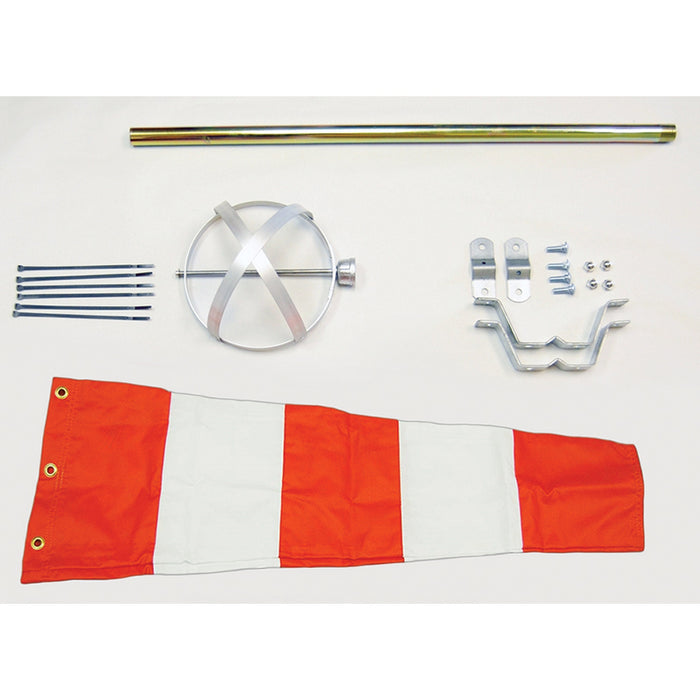 8X36 Orange & White Windsock KIT