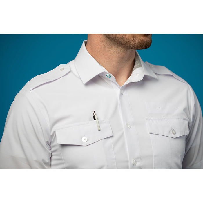 Flight Shirt - NO Eyelets S Slim FIT Short Sleeve