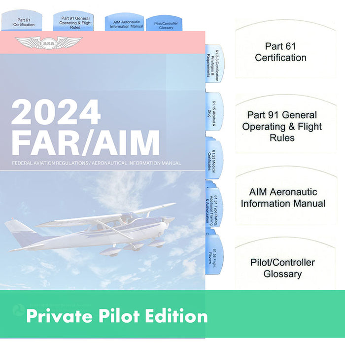Tabs FOR Far/Aim FOR Private Pilot License - VFR - 50 Tabs - White