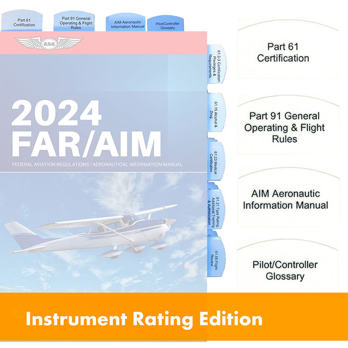 Tabs FOR Far/Aim FOR Instrument Flight Rules - IFR - 50 Tabs - White