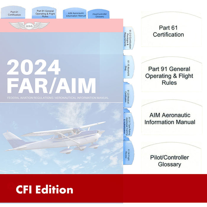 Tabs FOR Far/Aim FOR Certified Flight Instructor - CFI - 75 Tabs - White