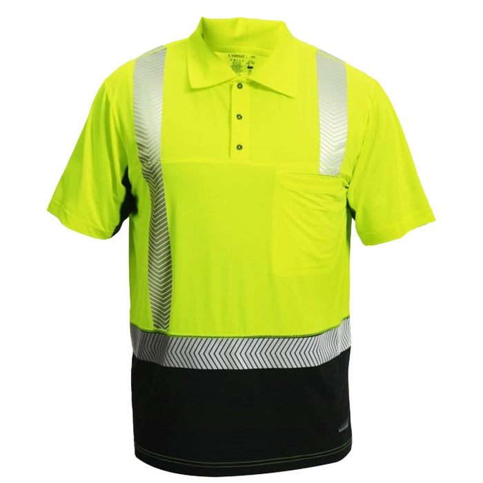 Kishigo Premium Black Series Cool Touch Short Sleeve Polo Shirt 2X Lime Class 2