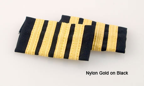 Premium Epaulets 4 Nylon Silver Stripes ON Black