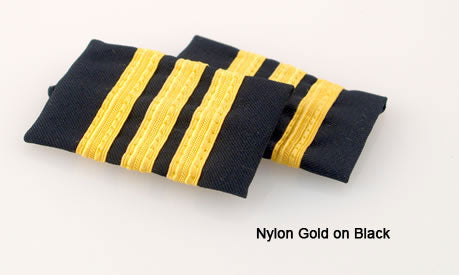 Premium Epaulets 3 Nylon Gold Stripes ON Navy