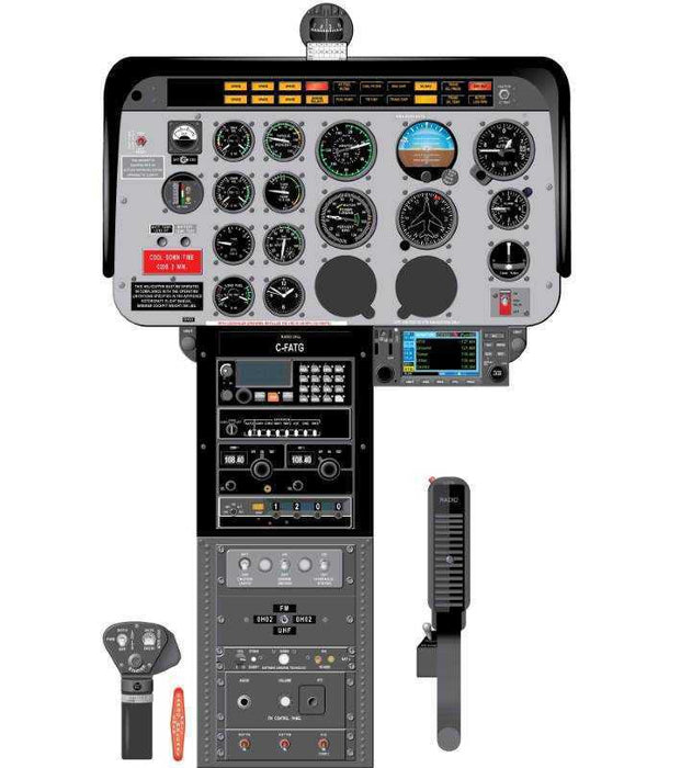 Aviation Training Graphics - Bell 206Lt Longranger Cockpit Poster