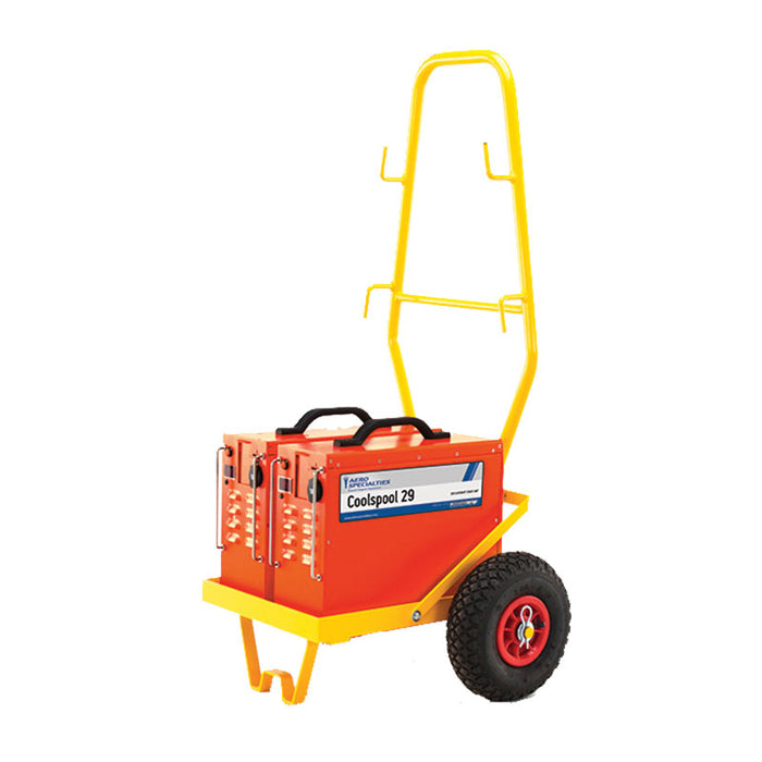 Powervamp Coolspool 29 Twin Base 13FT 28V Aircraft Connector + SB350 Intl Plug Trolley AND Yoke