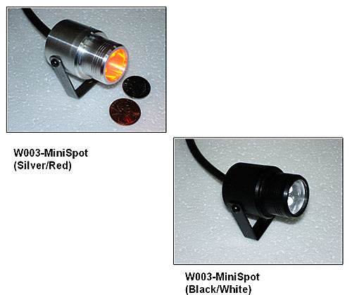 W003 Minispot 12V WHT LED Silver Case